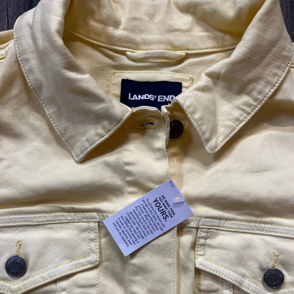 Lands’ End Pastel Yellow Denim Button Up Jacket Women’s Size 1x 16w - 18w NWT - Picture 4 of 9